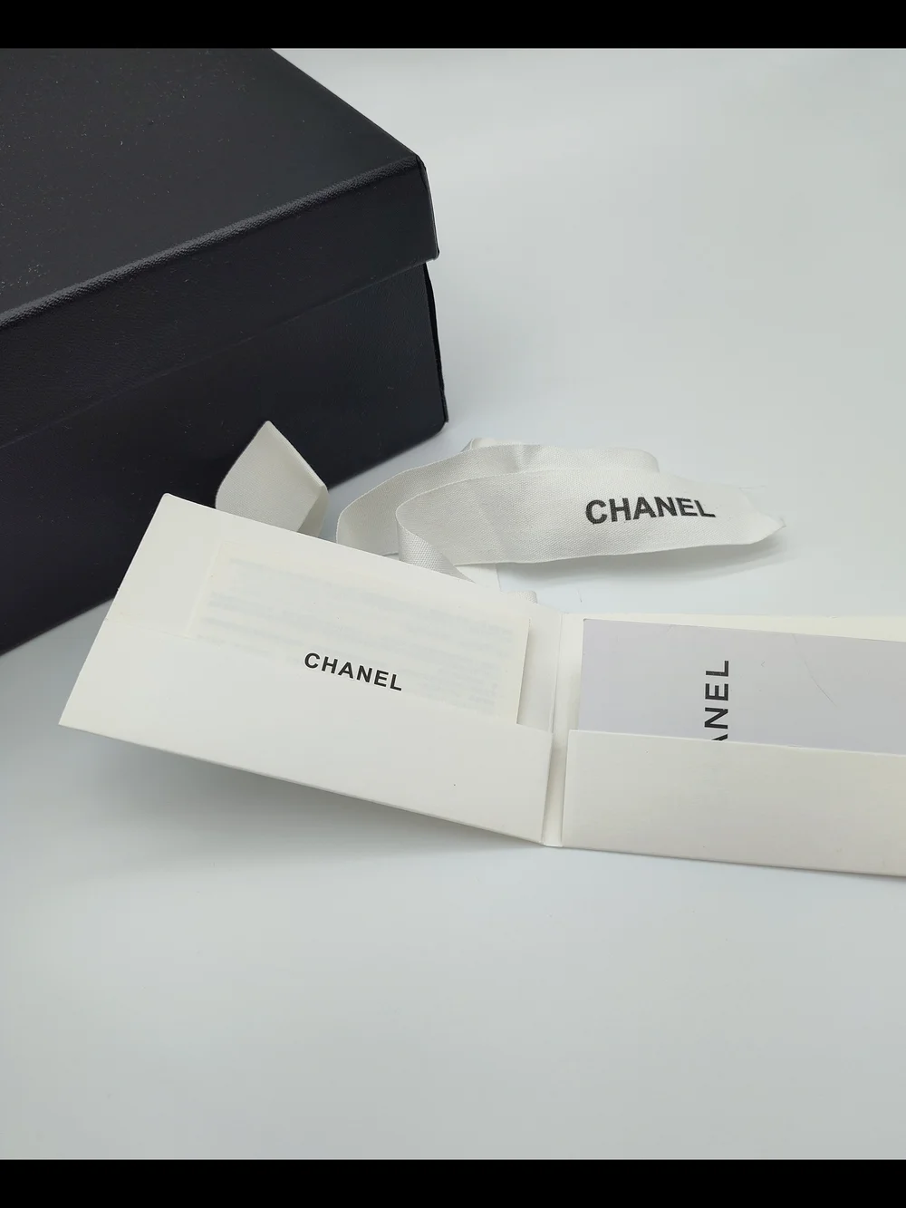 CHANEL Shoe Box Complete Packaging Ribbon Card Tissue Collector Display Set